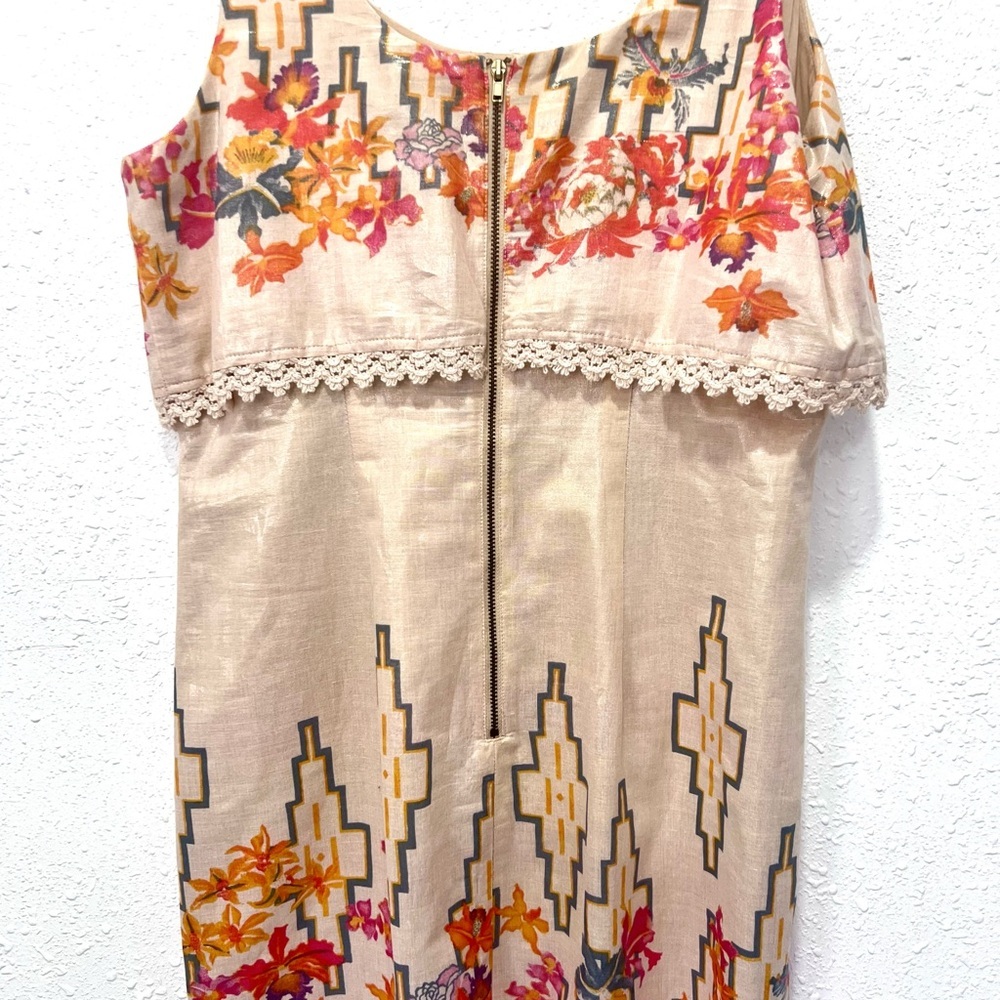 Free People "The Big Bang" sleeveless mini dress featuring a metallic Aztec 10 - Picture 7 of 9